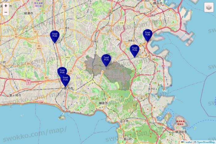神奈川県のFoodStyle（フードスタイル）の店舗地図