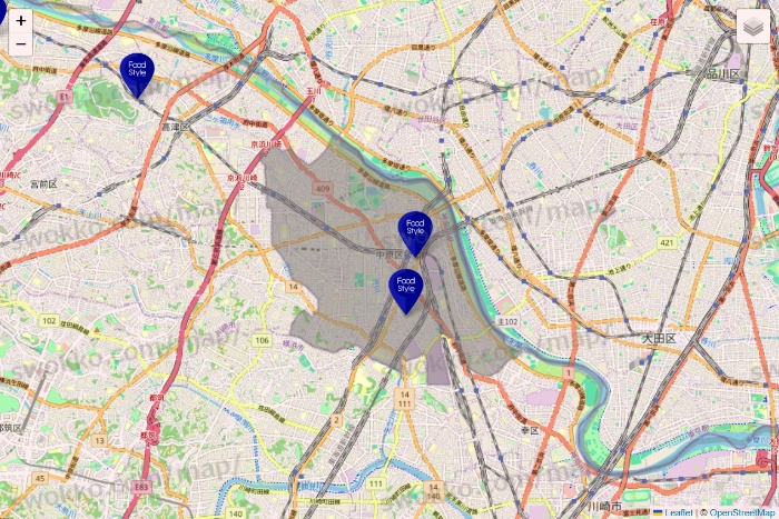 神奈川県のFoodStyle（フードスタイル）の店舗地図