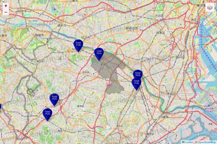 神奈川県のFoodStyle（フードスタイル）の店舗地図