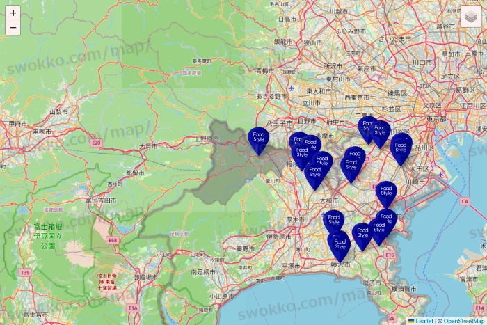 神奈川県のFoodStyle（フードスタイル）の店舗地図