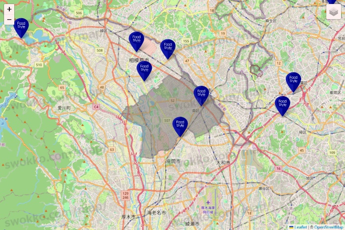 神奈川県のFoodStyle（フードスタイル）の店舗地図