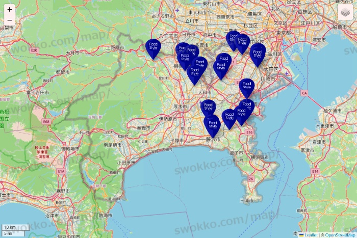 神奈川県のFoodStyle（フードスタイル）の店舗地図