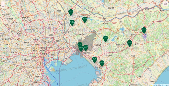 千葉県のフレッシュネスバーガーの店舗地図