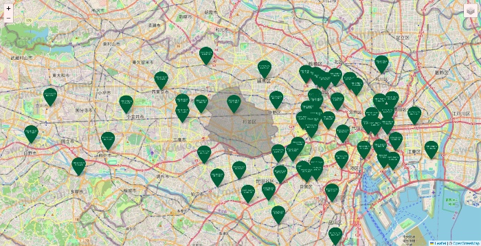 東京都のフレッシュネスバーガーの店舗地図