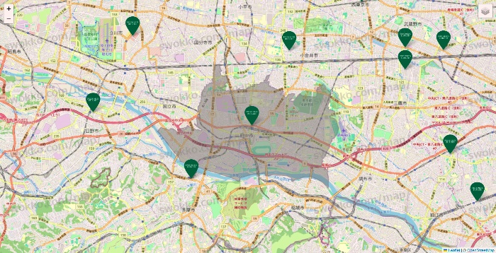 東京都のフレッシュネスバーガーの店舗地図