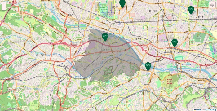 東京都のフレッシュネスバーガーの店舗地図