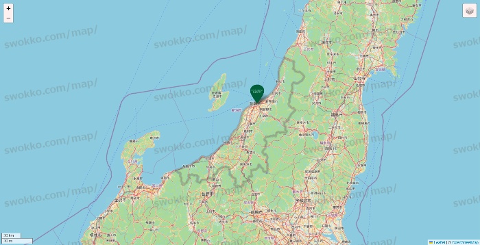 新潟県のフレッシュネスバーガーの店舗地図