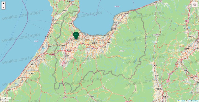 富山県のフレッシュネスバーガーの店舗地図