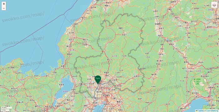 岐阜県のフレッシュネスバーガーの店舗地図
