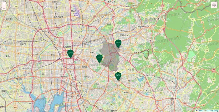 愛知県のフレッシュネスバーガーの店舗地図
