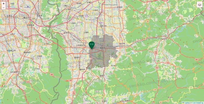 奈良県のフレッシュネスバーガーの店舗地図