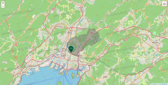 広島県のフレッシュネスバーガーの店舗地図