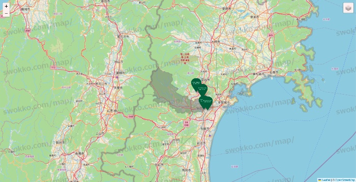 宮城県のフレッシュネスバーガーの店舗地図