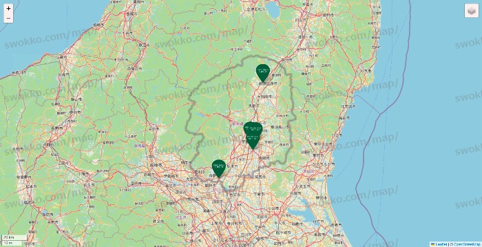 栃木県のフレッシュネスバーガーの店舗地図
