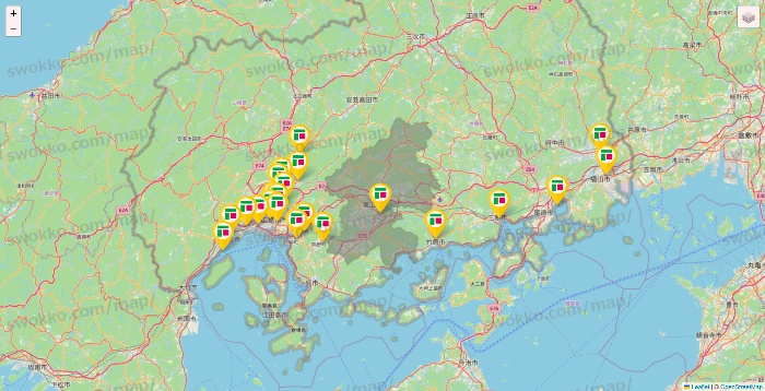 広島県のフジ・フジグランの店舗地図