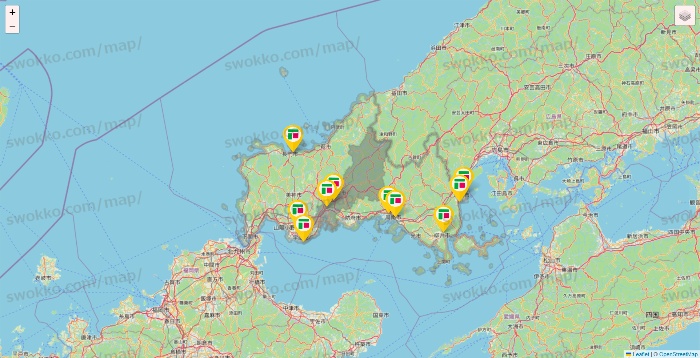 山口県のフジ・フジグランの店舗地図