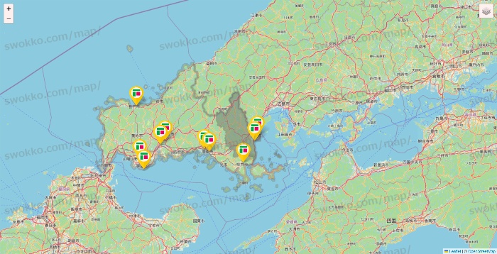 山口県のフジ・フジグランの店舗地図