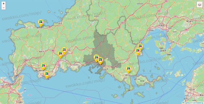 山口県のフジ・フジグランの店舗地図