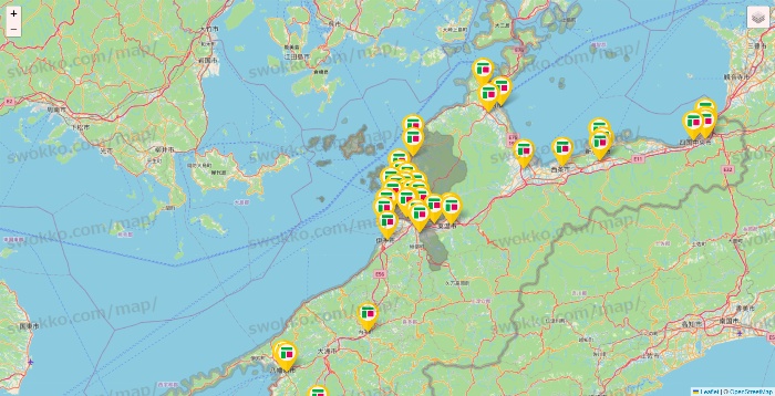 愛媛県のフジ・フジグランの店舗地図