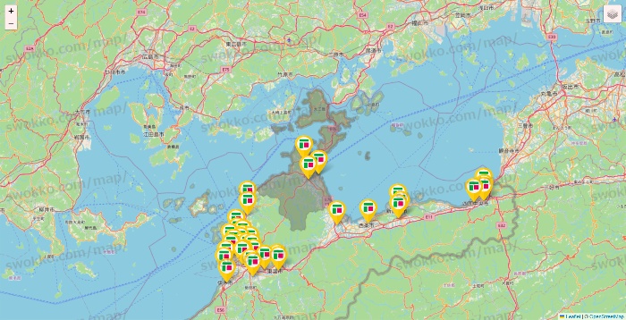 愛媛県のフジ・フジグランの店舗地図
