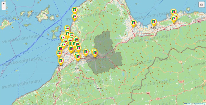 愛媛県のフジ・フジグランの店舗地図