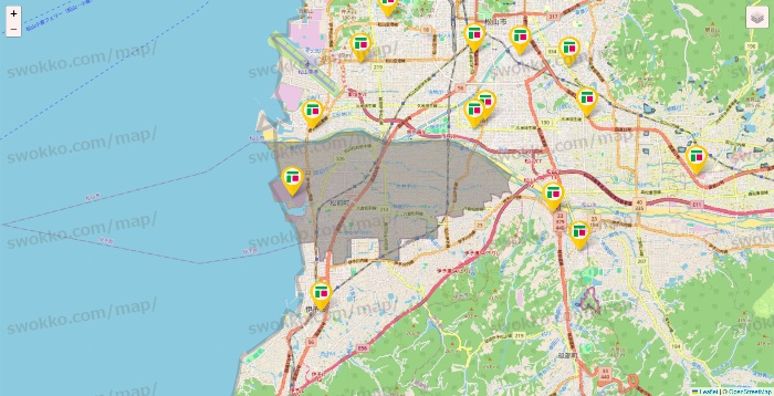 愛媛県のフジ・フジグランの店舗地図