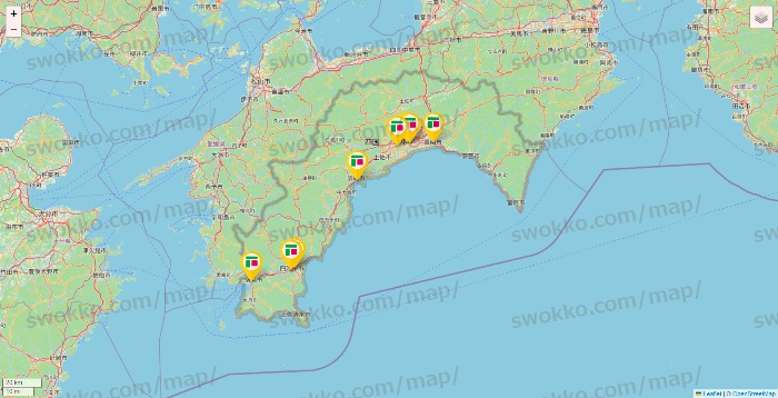 高知県のフジ・フジグランの店舗地図