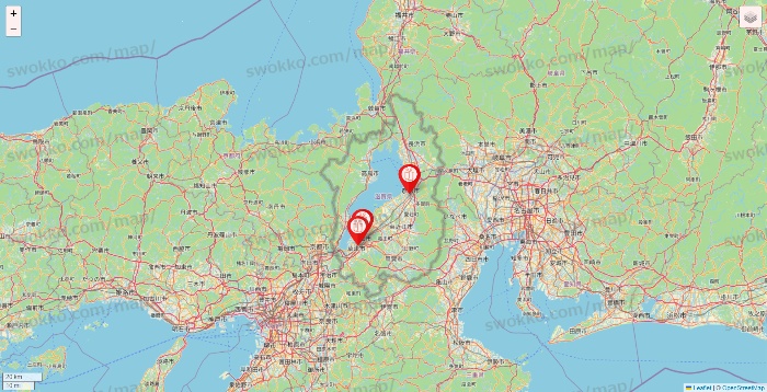 滋賀県のFURDI（ファディー）の店舗地図