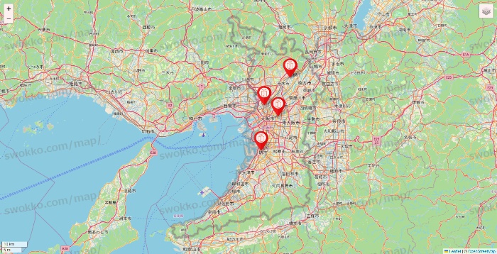 大阪府のFURDI（ファディー）の店舗地図