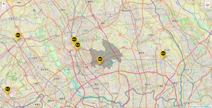 埼玉県のゴールドジムの店舗地図