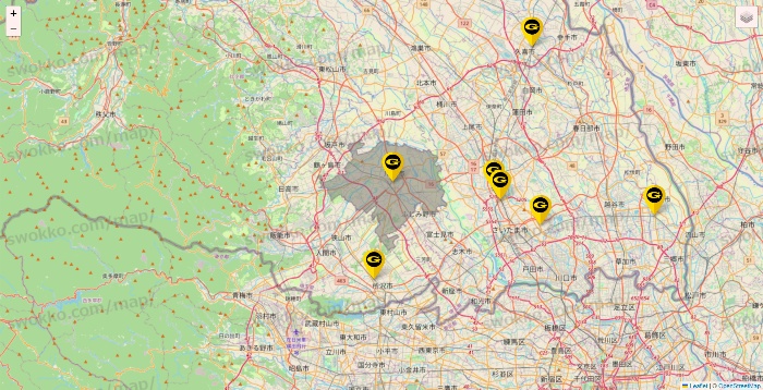 埼玉県のゴールドジムの店舗地図