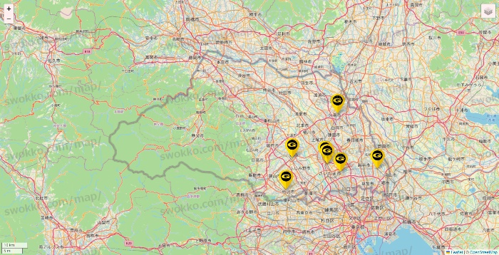 埼玉県のゴールドジムの店舗地図