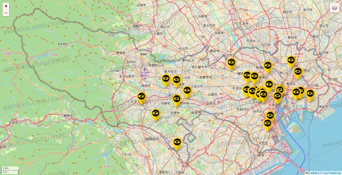 東京都のゴールドジムの店舗地図