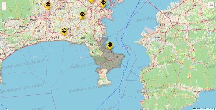 神奈川県のゴールドジムの店舗地図