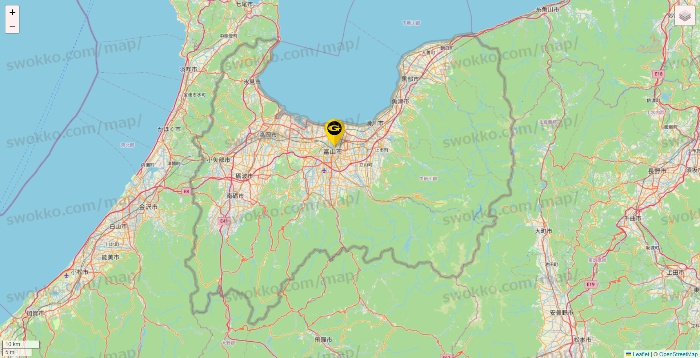 富山県のゴールドジムの店舗地図