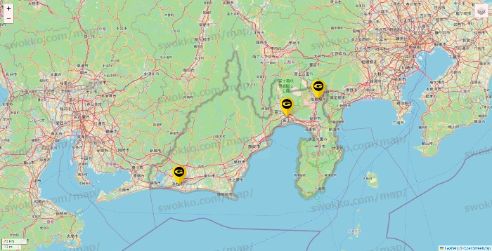 静岡県のゴールドジムの店舗地図