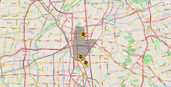 愛知県のゴールドジムの店舗地図