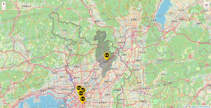 大阪府のゴールドジムの店舗地図
