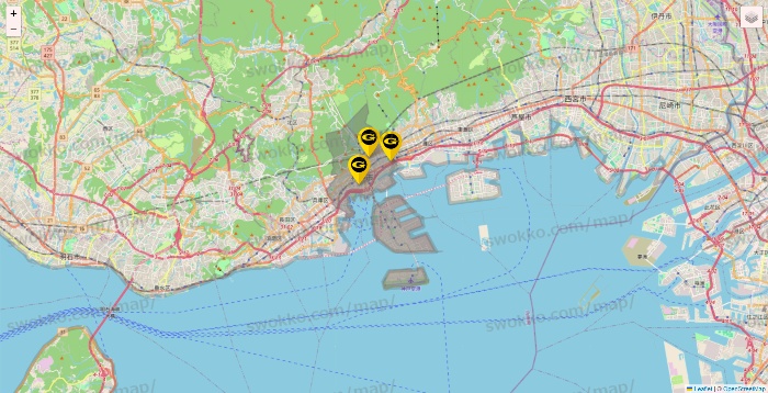 兵庫県のゴールドジムの店舗地図