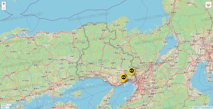 兵庫県のゴールドジムの店舗地図