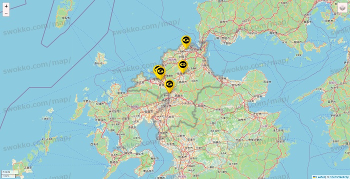 福岡県のゴールドジムの店舗地図