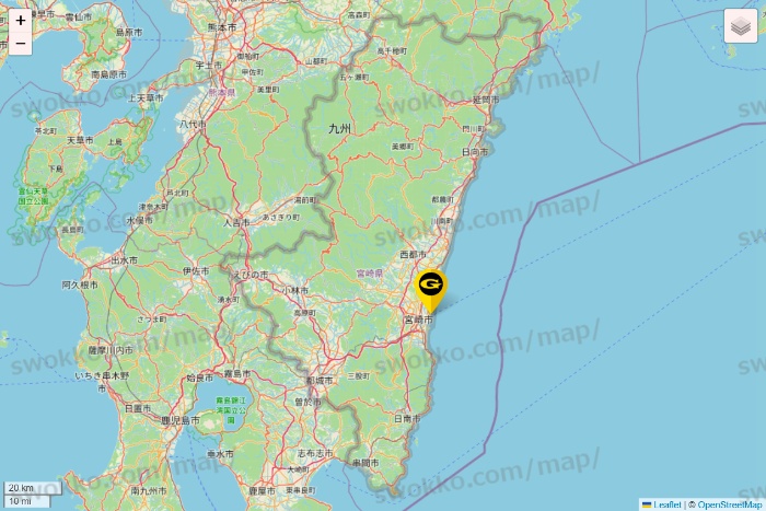宮崎県のゴールドジムの店舗地図