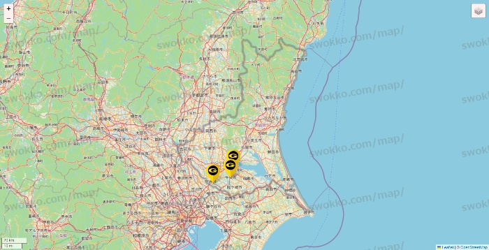 茨城県のゴールドジムの店舗地図