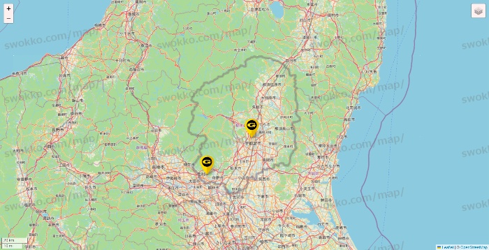 栃木県のゴールドジムの店舗地図