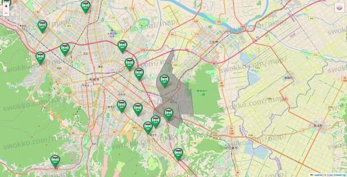 北海道の業務スーパーの店舗地図