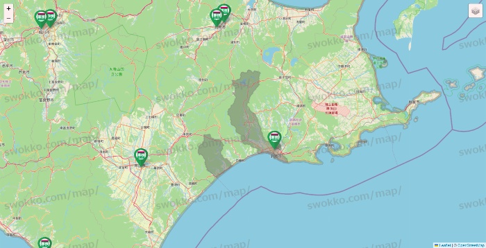 北海道の業務スーパーの店舗地図