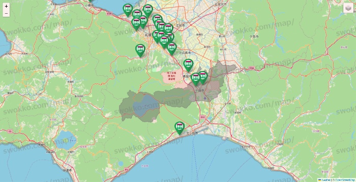 北海道の業務スーパーの店舗地図