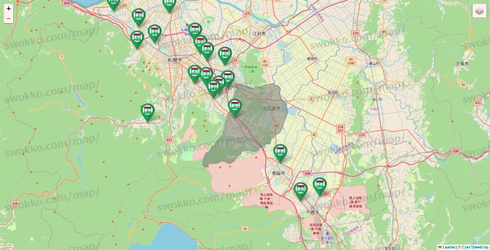 北海道の業務スーパーの店舗地図