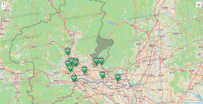 群馬県の業務スーパーの店舗地図