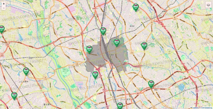 埼玉県の業務スーパーの店舗地図